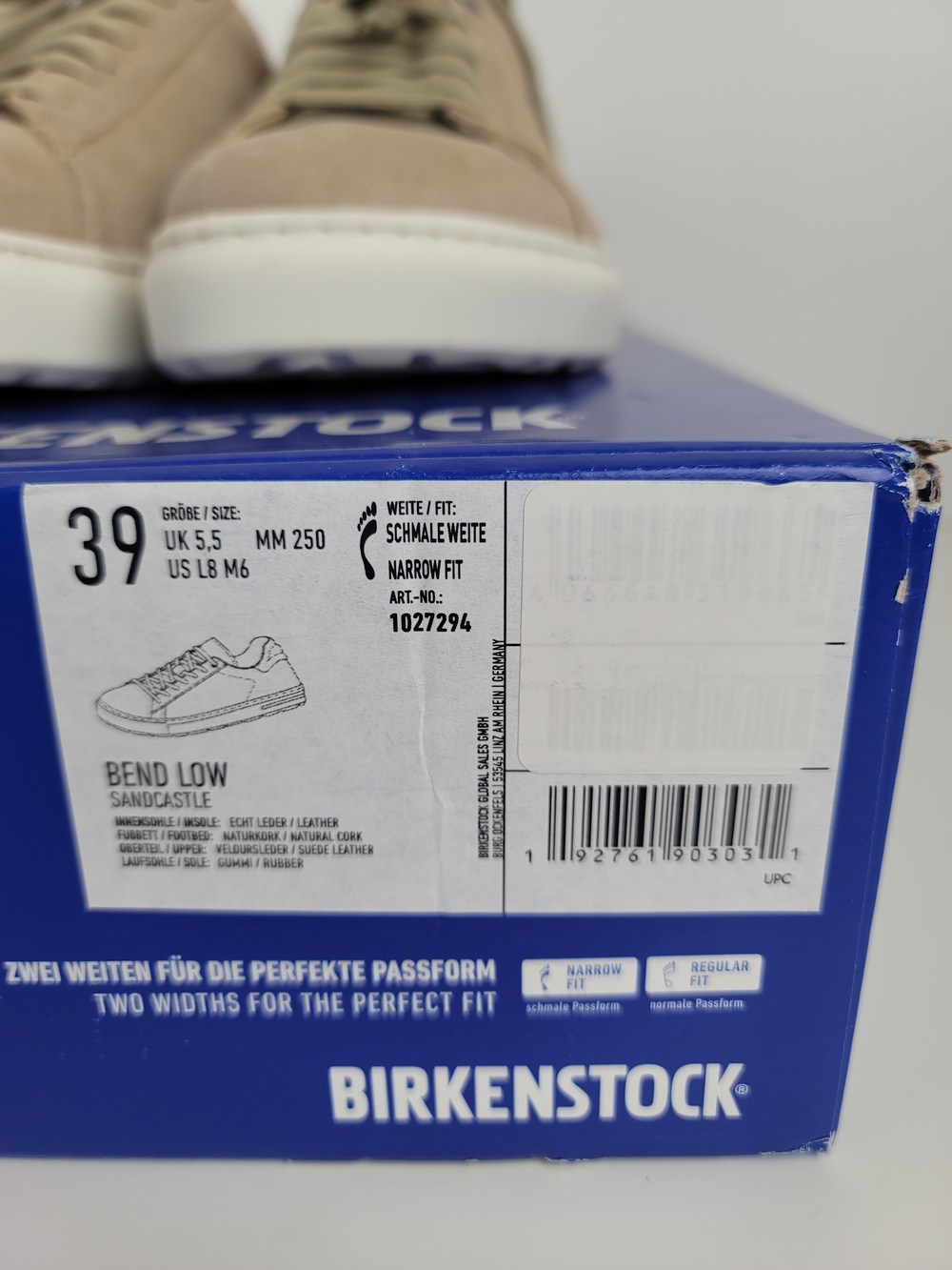 Birkenstock Bend Low Suede Leather Tan Taupe Brown Sneaker US L8, M6 Narrow Fit - Picture 11 of 11